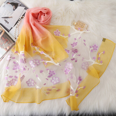 

Autumn&winter new organza cut flower scarves scarves flowers hollow sunscreen shawl wild scarves women manufacturers wholesale