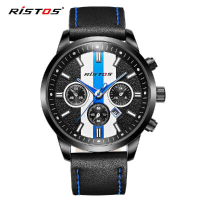 

RISTOS 2017 Fashion Sports Quartz Men Watch Racing Car Style Water-Proof Man Casual Wristwatch Cool Chronograph Watch Masculino Re