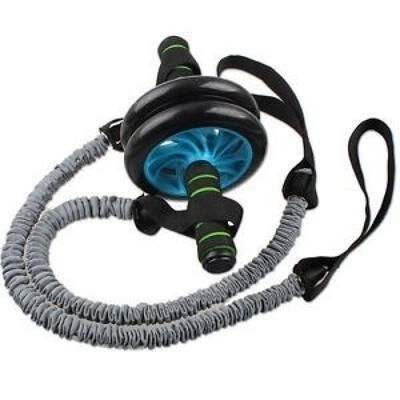 

2pcs Double Wheels Ab Roller Pull Rope Waist Abdominal Slimming Equipment HOT
