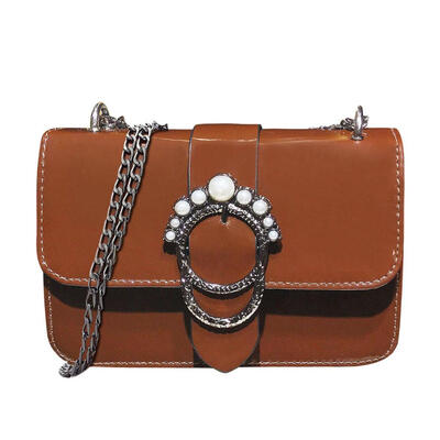 

Retro Women Bright PU Leather Shoulder Handbags Chain Messenger Sling Bags