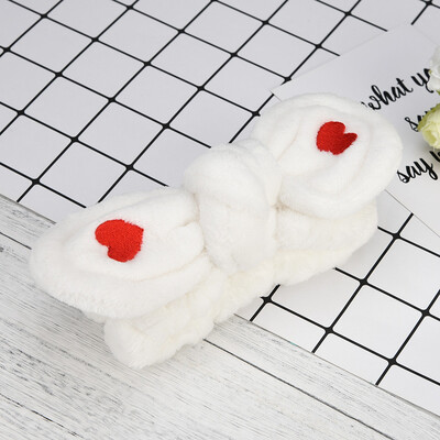

〖Follure〗The Embroidery Love Hair Accessories Soft Nap Rabbit Ears Bowknot Headband
