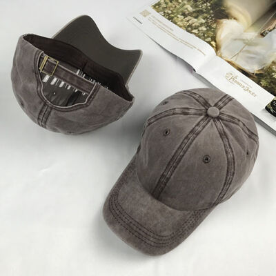 

Adjustable Style Washed Plain Solid Visor Cotton Cap Baseball Cap Hat