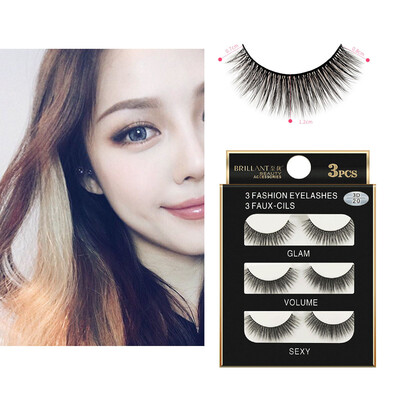 

〖Follure〗3 Pairs 3D Long False Eyelashes Makeup Natural Fake Thick Black Eye Lashes