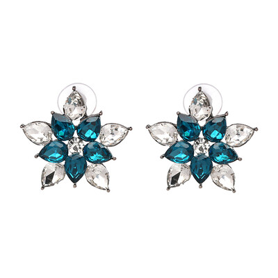

2019 New Crystal Opal Stone Stud Earrings Sweety Flower Earrings Trendy Women Jewelry Gift for New Year 9 Colors J50058