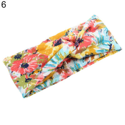 

Fashion Women Yoga Floral Print Knotted Hairband Turban Headband Hair Accessory