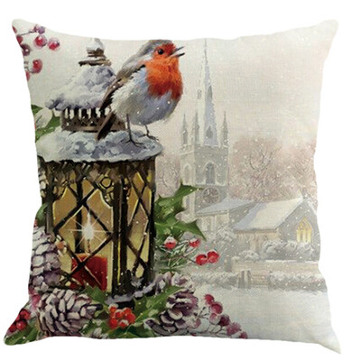 

Tailored Christmas Cotton Linen Sofa Car Home Waist Cushion Cover Throw Pillow Case A