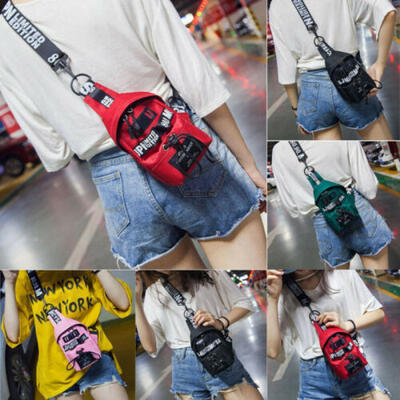 

Women Waist Fanny Pack Nylon Belt Zipper Waist Bag Casual Chest Bum Bag