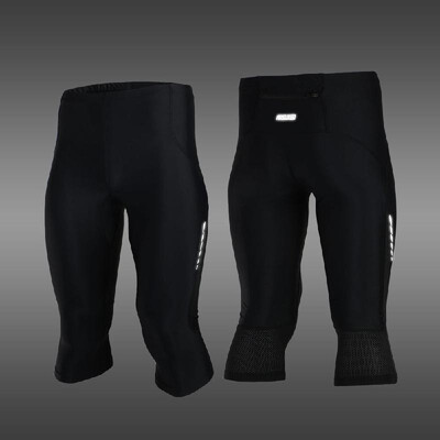 

ARSUXEO Stretch Breathable Quick-Drying Compression Shorts Mens Cycling Running Tights Shorts 34 Length Pants