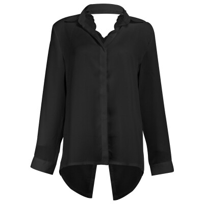 

Fashion Women Backless Lace V Neck T Shirt Ladies Casual Long Sleeve Tops Blouse