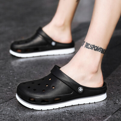 

Sandals mens summer trend Korean version of beach shoes mens slippers summer wear sandals slip-proof soft bottom hole shoes men