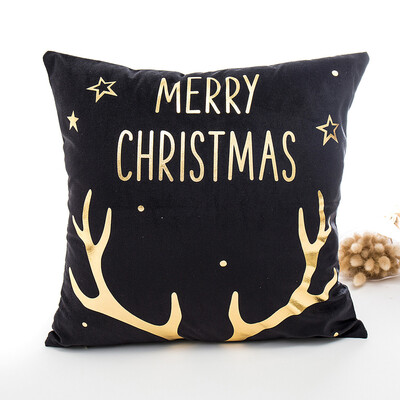 

〖Follure〗Merry Christmas Gold Foil Printing Pillow Case Sofa Waist Throw Cushion Cover