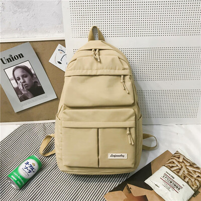 

Ins schoolbag female Korean version of high school students simple ancient Gansen double shoulder bag large capacity computer bag
