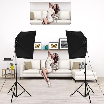 

Andoer Studio Photo Lighting Kit with 2 Softbox 2 4in1 Bulb Socket 8 45W Bulb 2 Light Stand 1 Carrying Bag