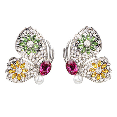

Bohemia Colorful Crystal Birds Fringed Drop Dangle Earrings ZA Wedding Jewelry Wholesale Women Fish Earrings Accessories 2019