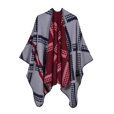 

Fashion Women Winter Diamond Poncho Thick Warm Scarf Shawl Pashmina Casual Cardigan Outerwear