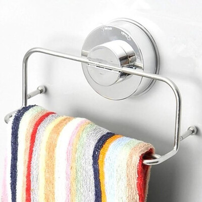 

〖Follure〗Stainless Steel Kitchen Bathroom Lavatory Suction Cup Shelf Rack With Towel Bar
