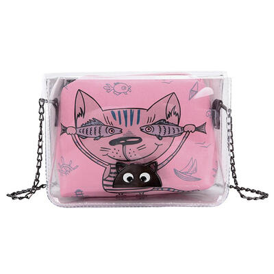 

Transparent Cartoon Chain Shoulder Bags Women Messenger Crossbody Handbags