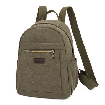 

Tailored Fashion Neutral Solid Color Canvas Versatile Backpack Student Computer Bag