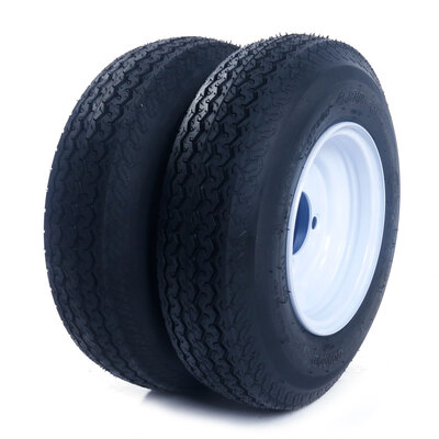 

Ktaxon Set of 2 Trailer Tires & Rims 480-8 480 X 8 8" B 4 Lug Hole Bolt Wheel White