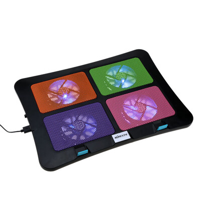 

KKmoon 4 Fans Silent Thin Computer Cooling Frame USB Cooler Radiator with Blue LED Light Switch Button for 10in to 17in Laptop Not