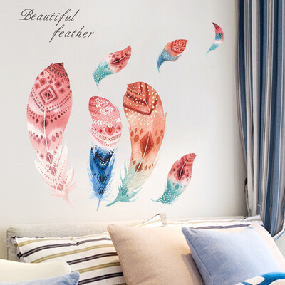 

〖Follure〗Feather Removable PVC Wall Sticker Decal Mural Art Room Home Colorful Decor
