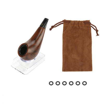 

Greensen Mini Short Pole Wooden Cigarette Tobacco Cigar Smoking Pipe with Stand