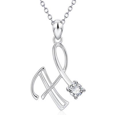 

Initial Necklace 925 Sterling Silver Letters 26 Alphabet Pendant Necklace