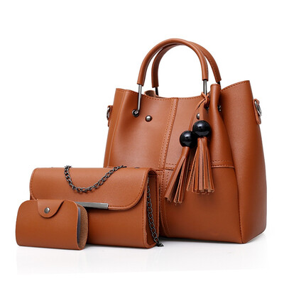 

Tailored 3PC Women Ladies Fashion Fringe Shoulder Handbag Purse Card Crossbody Tote Bag