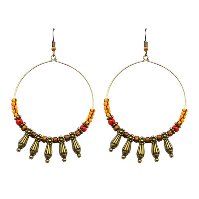 

Vintage big round wooden Drop earrings Fashion Jewelry Eardrop Womens Drop Earrings