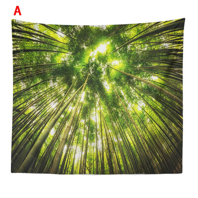 

Toponeto Misty Forest Tapestry Wall Hanging Nature Landscape Tapestry Sunshine Through Tree Tapestries for Bedroom Living Room