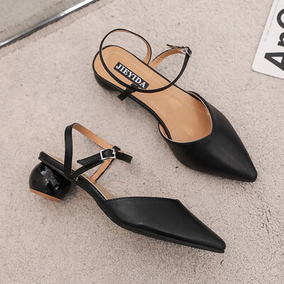 

Baotou Sandals Female Fairy Wind Spring&Summer Coarse heel Joker buckle with ins Female Shoe Tide
