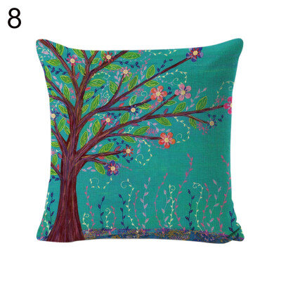 

Branch Bird Linen Throw Pillow Case Protector Cushion Cover Sofa Home Decor