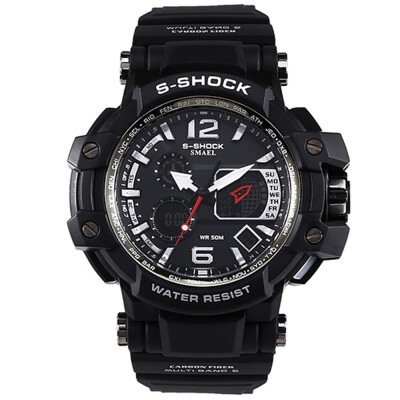 

Mens Stylish Sports Multi-function Electronic Waterproof Watch Dual Display Wristwatches