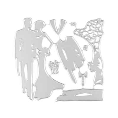 

Bride Groom Wedding Dress Shape Carbon Steel Metal Cutting Dies Wedding Couple Shape Book Photo Album Art Card Mold