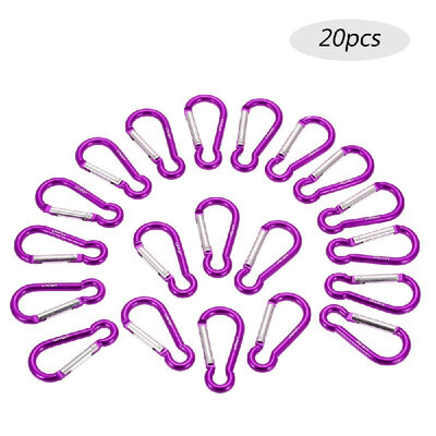 

Lixada 20PCS 25"6CM Aluminum Carabiner Clip Durable Spring-loaded Keychain Hook Pack for Home Camping Fishing Hiking Traveling a