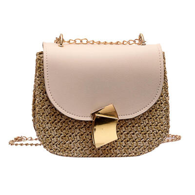 

Straw Shoulder Messenger Handbags Women Woven Chain Small Crossbody Bags