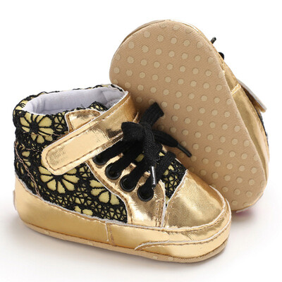 

New Hot Baby Girl Autumn Winter PU Patchwork Shoes Soft Home Walking Crib Toddler Non-slip First Walkers Sports Sneakers