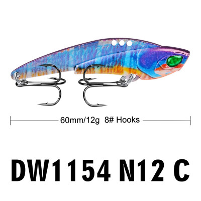 

6CM Metal VIB Lures 12g Vivid Vibrations Spoon Lure Spinner Fishing Bait Artificial Hard Bait 3D Eyes Fishing Lures