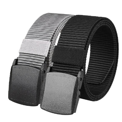 

2 Pack Men Women Belts 472 Inch Adjustable Webbing Belt With Plastic Buckle