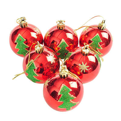 

〖Follure〗6Pcs Christmas Balls Baubles Party Xmas Tree Decorations Hanging Ornament Decor