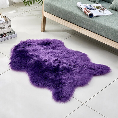 

Gobestart Wool Imitation Sheepskin Rugs Faux Non Slip Bedroom Shaggy Carpet Mats