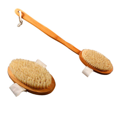 

Body Brush Bamboo Natural Handle Scrubber Back Skin Sponge Spa Shower Bath Dry