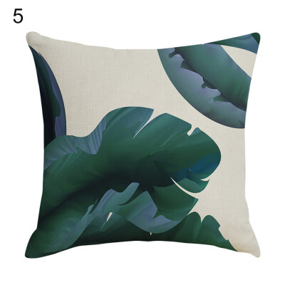 

Fresh Leaves Linen Pillow Case Cushion Cover Sofa Bed Car Cafe Office Decoration