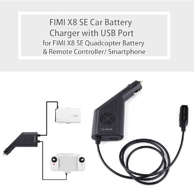 

FIMI X8 SE Car Charger Vehicle USB Port Battery Charging Adapter for FIMI X8 SE Quadcopter Battery&Remote Controller Smartphon