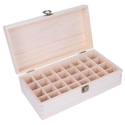 

Greensen 32 Grids Wooden Essential Oil Storage Container Nail Gel Display Box Makeup Case