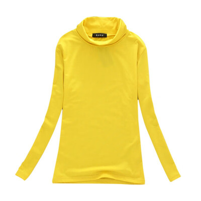 

Multi-colors Autumn Winter Women Tops Long Sleeve Turtleneck Women T-shirt Solid Stretch Tops Women Silm Bottoming Shirt Tops W4