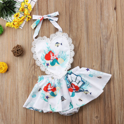 

Toddler Newborn Baby Girl Cartoon Mermaid Bodysuit Romper Jumpsuit Clothes