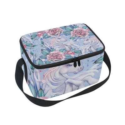 

ALAZA Lunch Box Insulated Lunch Bag Large Cooler Tote Bag Unicorn And Rose Vignette for Men Women Girls Boys