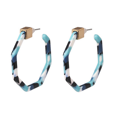 

2019 Fashion Bohemia Naturel Stone Pearl Acetate Hoop Earrings for Women Ethnic Beads Hoops Alloy Earring za jewelry Female