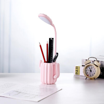 

Cactus table lamp creative pen holder storage table lamp student reading eye three gear LED dimming rechargeable table lamp